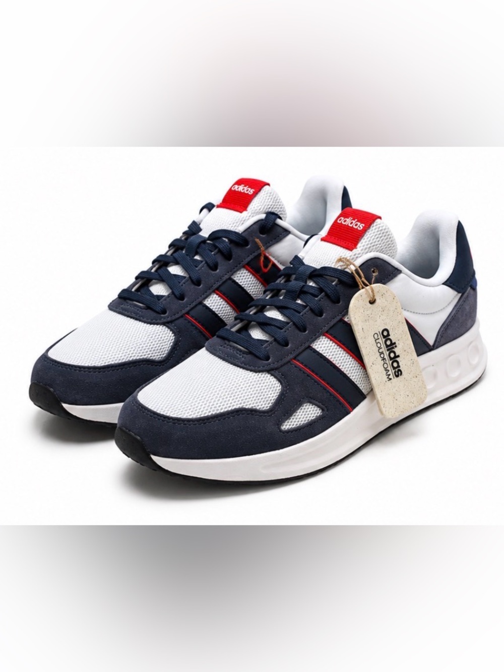 Adidas Grand Court Cloudfoam Men’s Sneakers Size 11 Navy White Red NWT